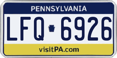 PA license plate LFQ6926