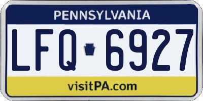 PA license plate LFQ6927