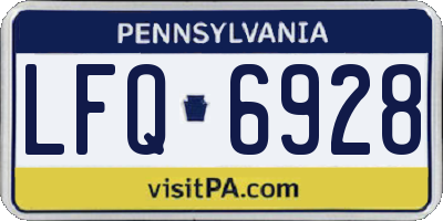 PA license plate LFQ6928