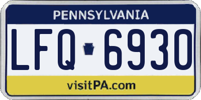 PA license plate LFQ6930
