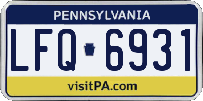 PA license plate LFQ6931