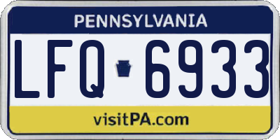 PA license plate LFQ6933