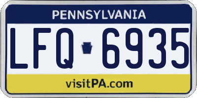PA license plate LFQ6935