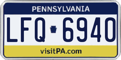 PA license plate LFQ6940