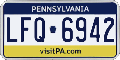 PA license plate LFQ6942