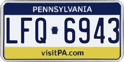 PA license plate LFQ6943