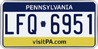PA license plate LFQ6951