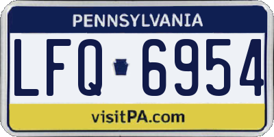 PA license plate LFQ6954