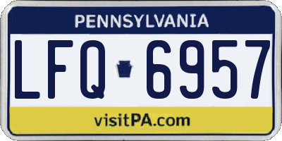 PA license plate LFQ6957
