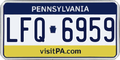 PA license plate LFQ6959