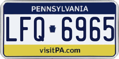 PA license plate LFQ6965