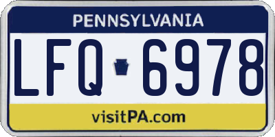 PA license plate LFQ6978