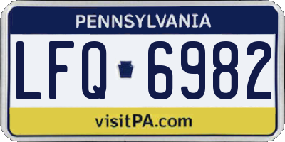 PA license plate LFQ6982