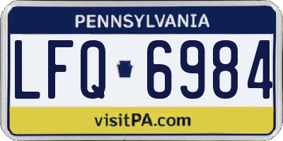 PA license plate LFQ6984