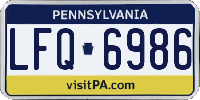 PA license plate LFQ6986
