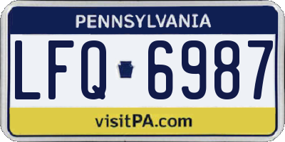 PA license plate LFQ6987