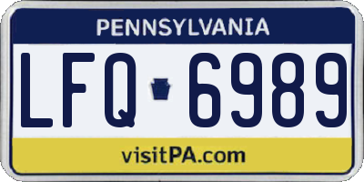 PA license plate LFQ6989