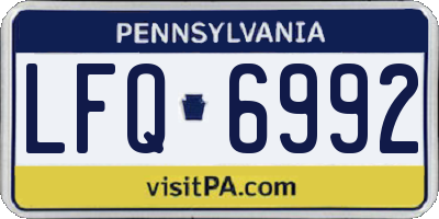 PA license plate LFQ6992