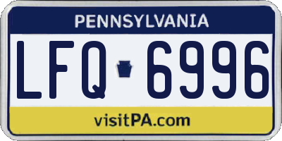 PA license plate LFQ6996