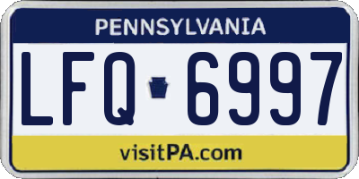 PA license plate LFQ6997