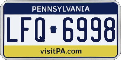 PA license plate LFQ6998