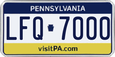 PA license plate LFQ7000