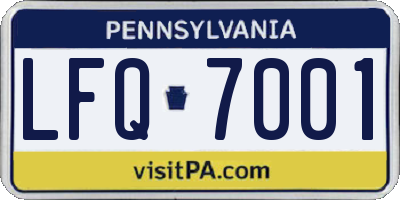 PA license plate LFQ7001