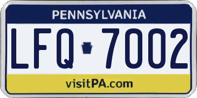 PA license plate LFQ7002