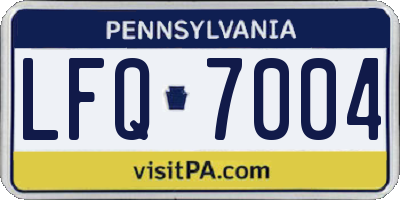 PA license plate LFQ7004