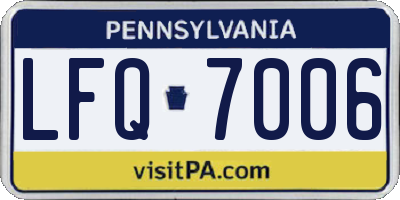 PA license plate LFQ7006