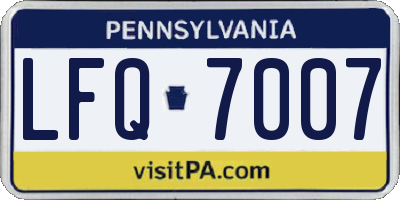 PA license plate LFQ7007