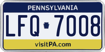 PA license plate LFQ7008