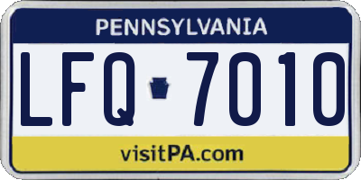 PA license plate LFQ7010