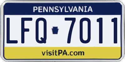 PA license plate LFQ7011