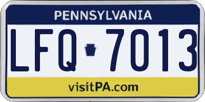 PA license plate LFQ7013
