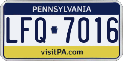 PA license plate LFQ7016