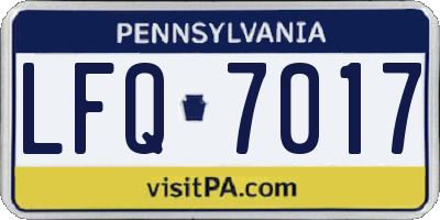 PA license plate LFQ7017