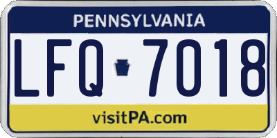 PA license plate LFQ7018