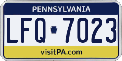 PA license plate LFQ7023