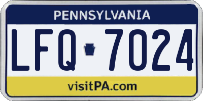 PA license plate LFQ7024