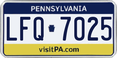 PA license plate LFQ7025
