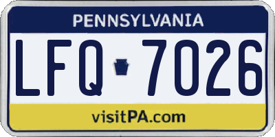 PA license plate LFQ7026