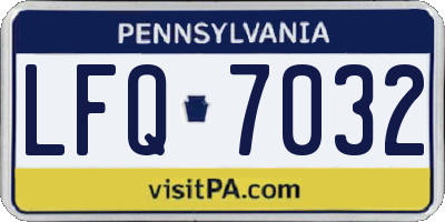 PA license plate LFQ7032