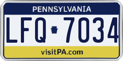 PA license plate LFQ7034