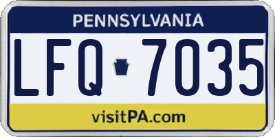 PA license plate LFQ7035