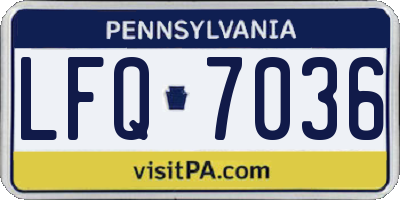 PA license plate LFQ7036