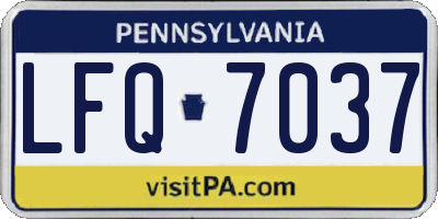 PA license plate LFQ7037