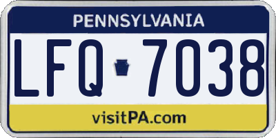 PA license plate LFQ7038