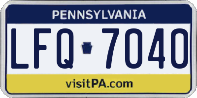 PA license plate LFQ7040