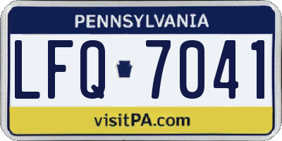 PA license plate LFQ7041